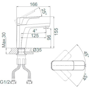 Смеситель для раковины D&K Berlin Technische DA1432125 черный