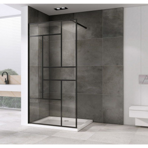 Купить Душевая перегородка Abber Immer Offen AG63100B 100 см, профиль черный, стекло прозрачное в Москве с доставкой Душевая перегородка Abber Immer Offen AG63100B 100 см, профиль черный, стекло прозрачное