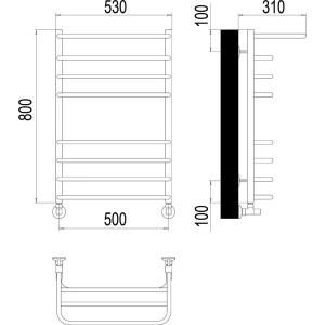 Полотенцесушитель водяной Terminus Арктур П8 500*800
