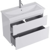 Тумба с раковиной SanStar Адель 100 напольная, белая, раковина Kirovit Фостер 100