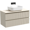 Тумба с раковиной Sancos Snob T 100 см, beige soft, столешница бежевая, раковина CN6011