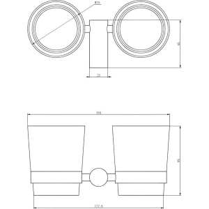 Стакан Haiba HB84-7 двойной, черный