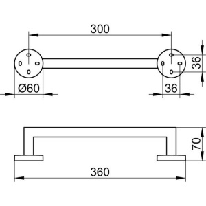 Поручень Keuco Edition 90 19007 36 см, хром
