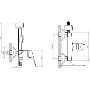 Гигиенический душ Rossinka RS29 RS29-52 со смесителем
