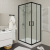 Душевой уголок Parly ZQ121B 120x80, с поддоном, профиль черный, стекло прозрачное