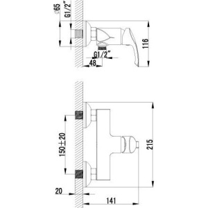 Смеситель для душа Lemark plus Strike LM1103C