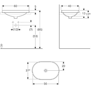 Раковина встраиваемая Geberit VariForm 60 500.730.01.2 белая