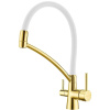 Смеситель для кухни Paulmark Siegen Si213111-Gw, золото, с гибким изливом