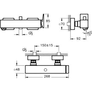 Смеситель для ванны с душем VitrA Brava A42613EXP хром