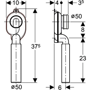 Купить Сифон для писсуара GEBERIT 152.951.11.1 вертикальный выпуск D50 (белый) в Москве с доставкой Сифон для писсуара GEBERIT 152.951.11.1 вертикальный выпуск D50 (белый)