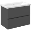 Тумба с раковиной STWORKI Колдинг 80 антрацит, с раковиной Como 80