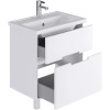 Тумба с раковиной SanStar Ориана 50 напольная, белая, раковина Kirovit Фостер 50