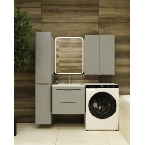 Тумба с раковиной Style Line Бергамо Мини 60 Люкс Plus подвесная, антискрейтч серая