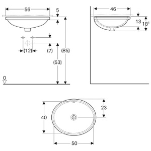 Раковина встраиваемая Geberit VariForm 60 500.752.01.2 белая