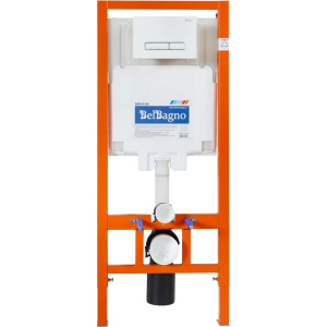 Комплект Унитаз подвесной BelBagno Loto BB070CHR/SC безободковый, с микролифтом, инсталляция BB002-80 с кнопкой BB018-GV-BIANCO