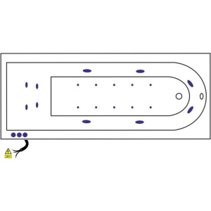 Акриловая ванна Excellent Aurum Lux WAEX.AUR17.LUX.CR 170x70 см, с гидромассажем, с каркасом, со сливом-переливом