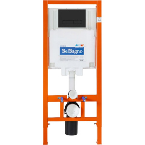 Комплект Унитаз подвесной BelBagno Sela BB3201CHR-MB крышка BB3201SC-MB, безободковый, с микролифтом + Система инсталляции для унитазов BelBagno BB002
