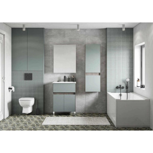 Шкаф-пенал Aquaton Форест 40 1A278603FR9C0 дуб рошелье, сумеречный голубой