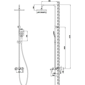 Душевая стойка ESKO Singapore Black ST300BL черная