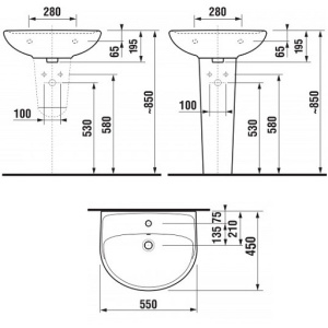 Раковина подвесная Jika Lyra Plus 55 1438.2.000.104.1 белая