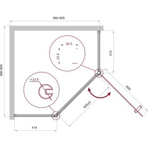 Душевой уголок BelBagno Uno 195 P 1 90 C Cr стекло прозрачное