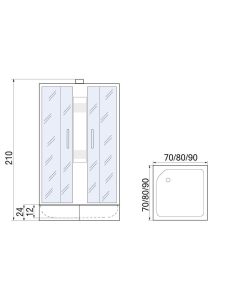 Душевая кабина с поддоном Квадрат МОНОМАХ Б/К 70/24 S МЗ (10000005853)