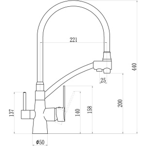 Смеситель для кухни Savol S-L1805B-04 с гибким изливом