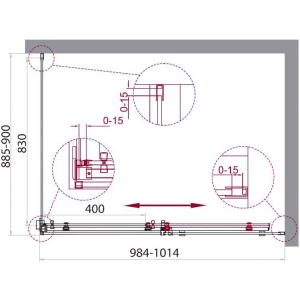 Душевой уголок BelBagno Acqua AH-1-100/90-C-Cr