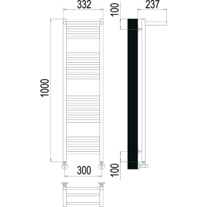 Купить Полотенцесушитель водяной Terminus Аврора П20 300*1000 c полкой в Москве с доставкой Полотенцесушитель водяной Terminus Аврора П20 300*1000 c полкой