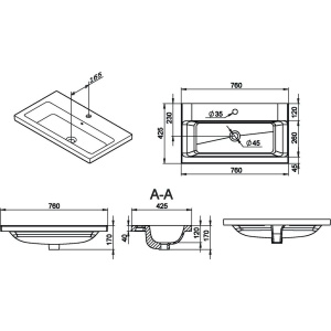 Мебельная раковина AM.PM Gem 75