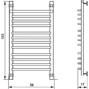 Полотенцесушитель водяной Ника Quadro Л 90 г2 100/50