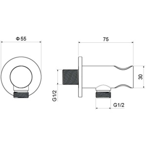 Шланговое подключение с держателем для душа Aquatek AQ2464MB черный