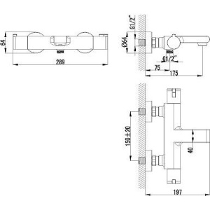 Термостатический смеситель Lemark Yeti LM7832C для ванны с душем