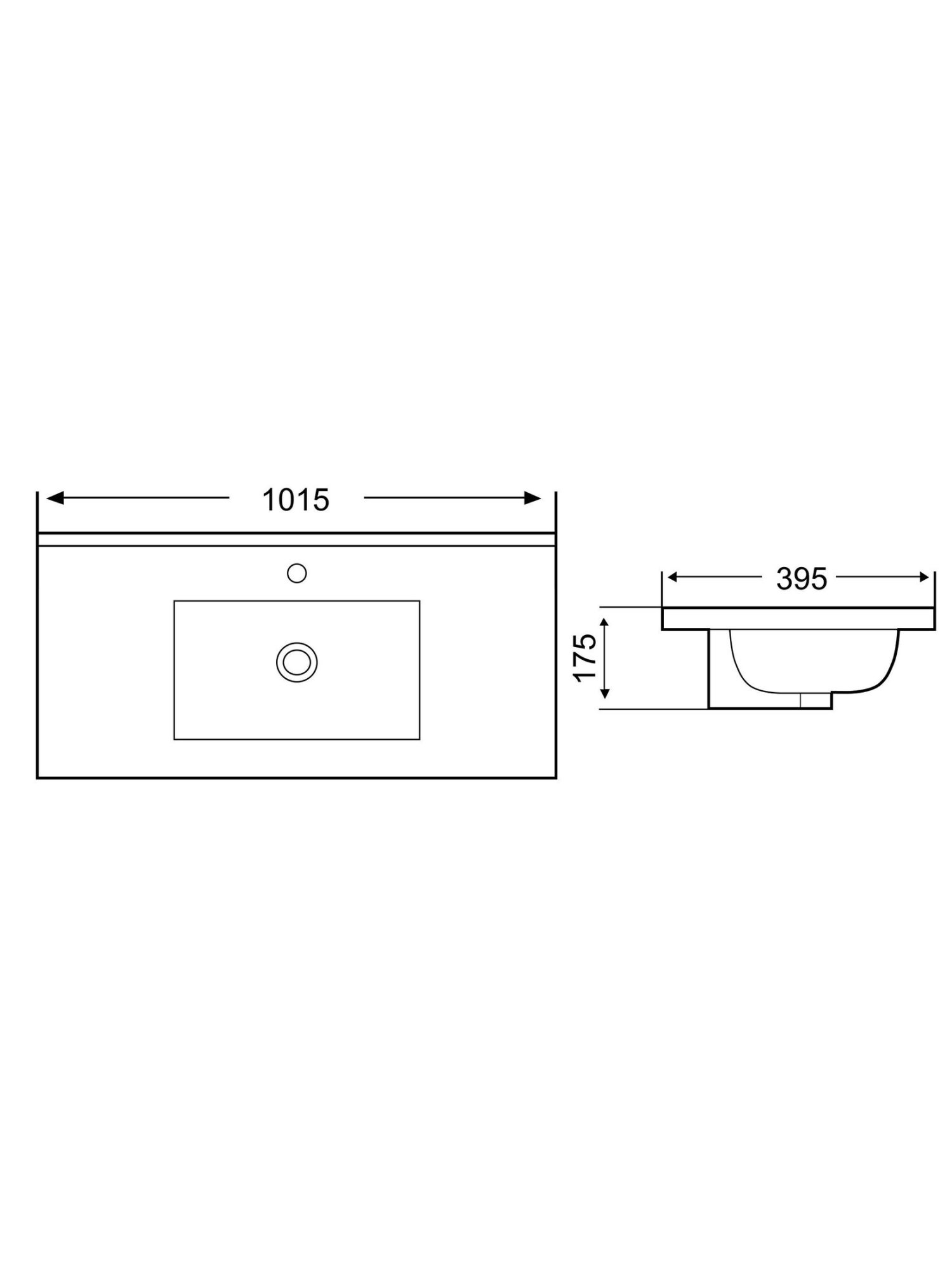 Раковина врезная 1015х395х175 WeltWasser DEILBACH 7517-100 (10000005586)
