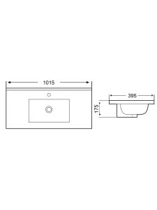 Раковина врезная 1015х395х175 WeltWasser DEILBACH 7517-100 (10000005586)