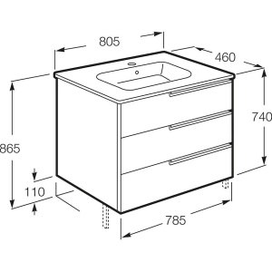 Тумба под раковину Roca Victoria Nord 80 ZRU9302835 белый глянец