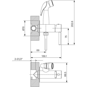 Купить Гигиенический душ Milardo Tidy 001BLR0M08 со смесителем, С ВНУТРЕННЕЙ ЧАСТЬЮ, черный в Москве с доставкой Гигиенический душ Milardo Tidy 001BLR0M08 со смесителем, С ВНУТРЕННЕЙ ЧАСТЬЮ, черный