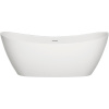 Ванна из искусственного камня Salini Noemi 185x80 см, отдельностоящая, овальная, со сливом-переливом, с донным клапаном, фурнитура белая