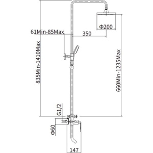 Душевая стойка Fashun A2461 хром
