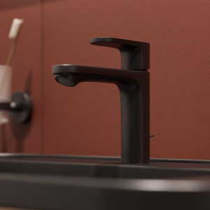 Смеситель для раковины Hansgrohe Rebris S 72517670 с донным клапаном, черный матовый