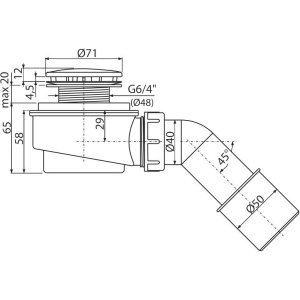 Сифон для поддона AlcaPlast A471CR