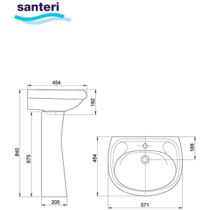 Раковина подвесная Santeri Воротынский 60 1.3111.7.S00.10B.0 белая