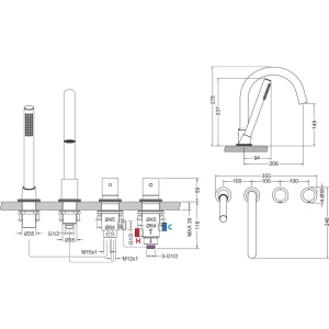 Купить Термостатический смеситель Timo Saona 2330/17Y на борт ванны, матовое золото в Москве с доставкой Термостатический смеситель Timo Saona 2330/17Y на борт ванны, матовое золото