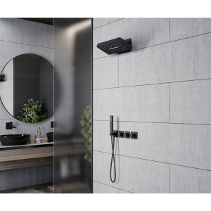 Душевой комплект Timo Petruma SX-5249/03SM С ВНУТРЕННЕЙ ЧАСТЬЮ, с термостатом, матовый черный