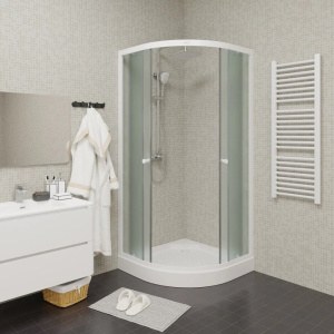 Душевой уголок Parly ZF81 80x80, с поддоном, профиль белый, стекло матовое