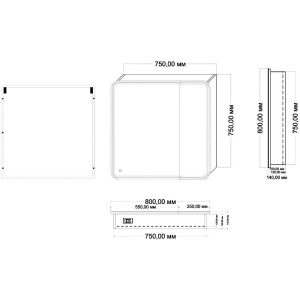Зеркало-шкаф Art&Max Verona 80 L, с подсветкой