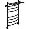 Полотенцесушитель водяной Comfysan Noumi W-8 80х40 черный матовый, с полкой