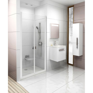 Душевая дверь в нишу Ravak Chrome CSDL2-90 Transparent, профиль белый