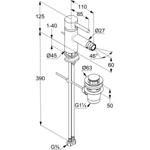 Смеситель для биде Kludi Bozz 385333976 черный