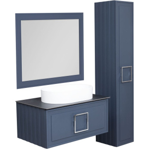 Зеркало La Fenice Cubo 100х80, синее матовое